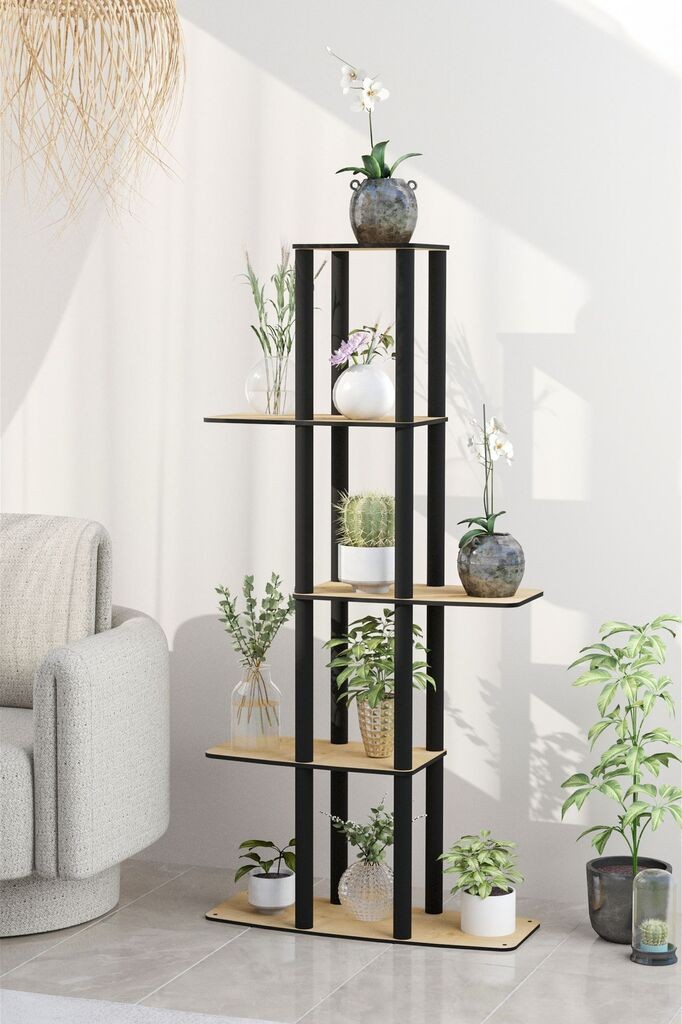 Hanah Home Stalak za cveće Gardenia, 20x60x140 cm, Crno-hrast