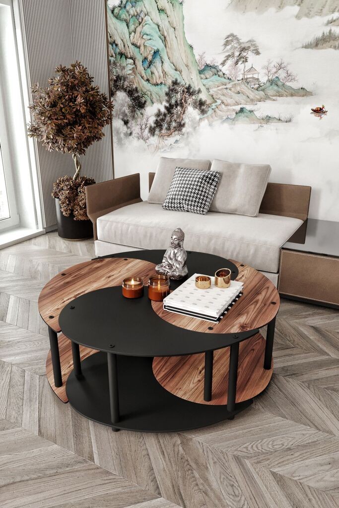 Hanah Home Set klub stolova Yi Yang4L 70, 4 komada, Smeđi