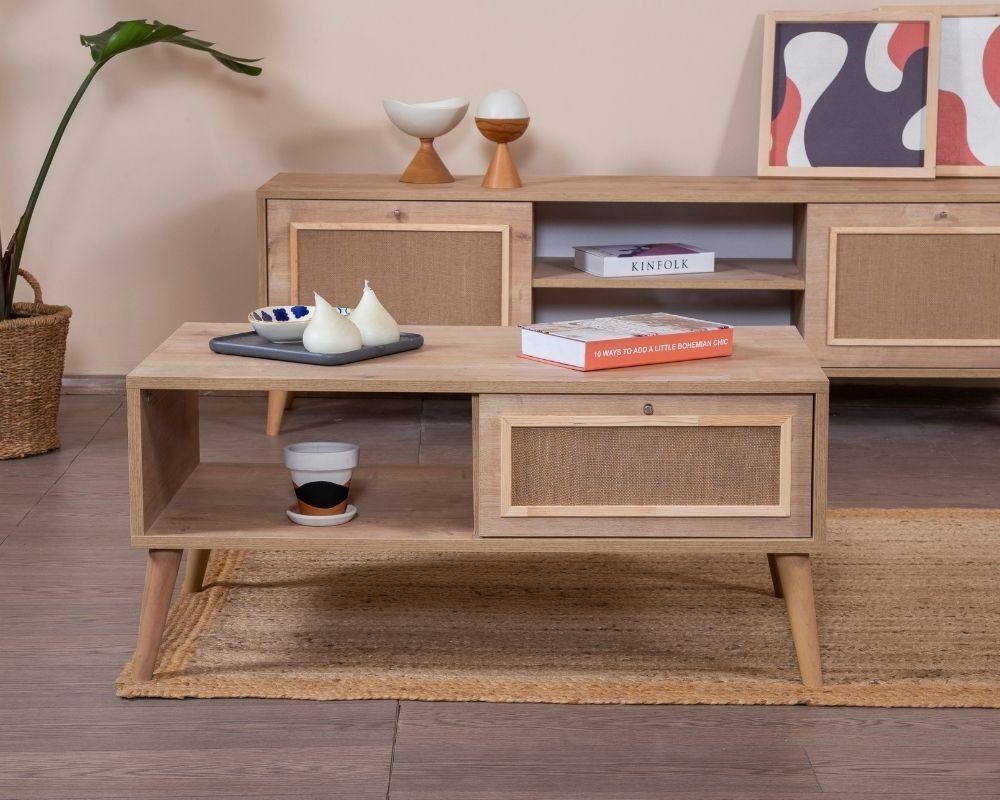 Hanah Home Klub sto Mount, 55x100x45 cm, Bež