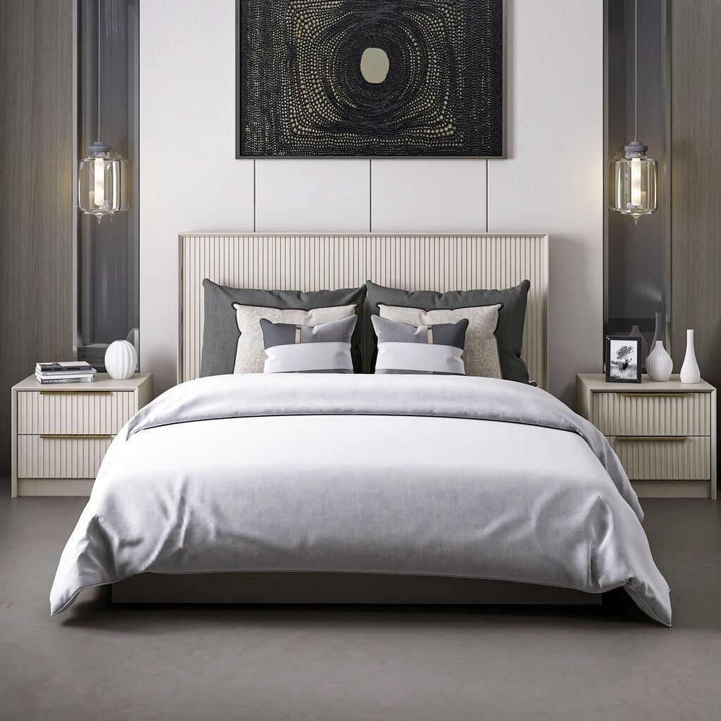 Hanah Home Ram za krevet Kale, 150x130x208 cm, Bež