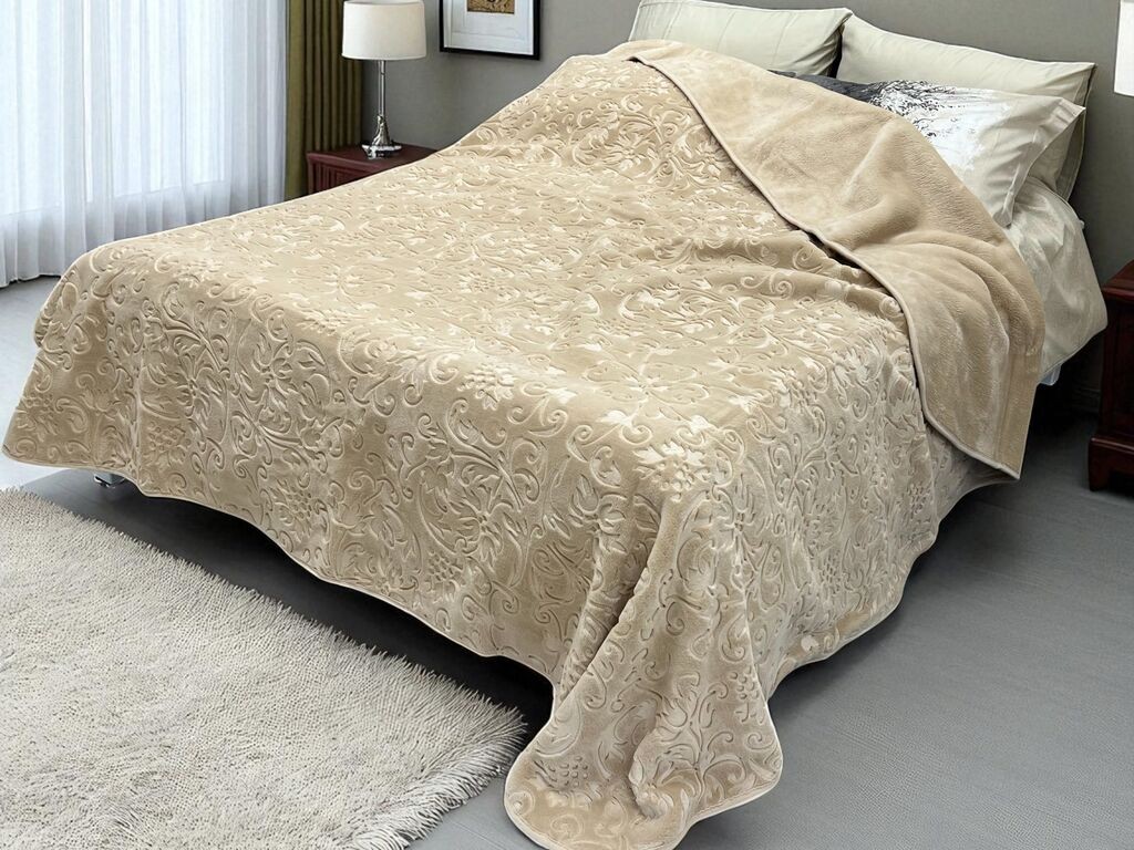 Viktorija Ćebe Merinos A8 Cvet, 220x160 cm, Krem