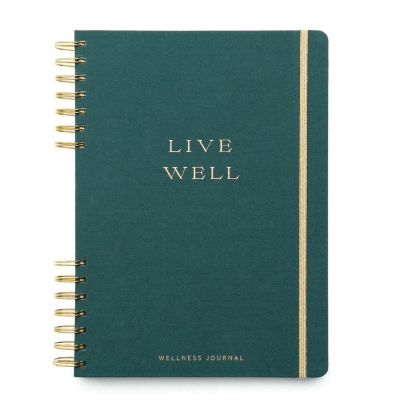 Kikkerland Agenda Guided wellness Journal live well, Zelena