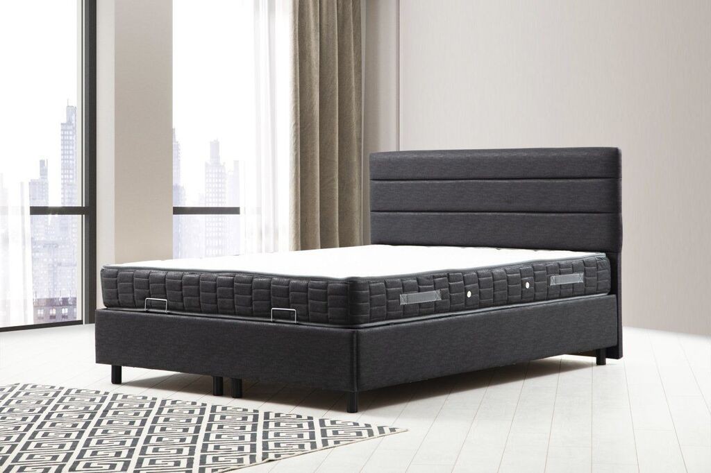 Hanah Home Krevet sa uzglavljem Motya, 120x114x200 cm, Antracit