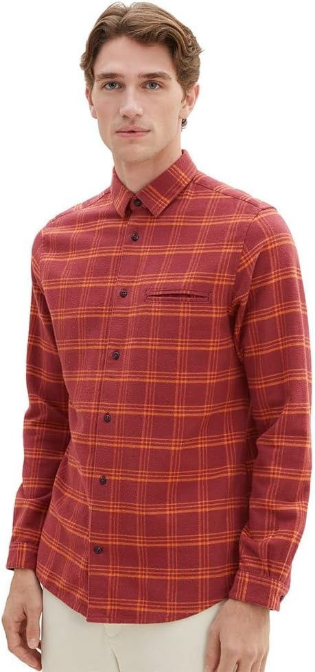 Tom Tailor 1037447 Muška košulja, Crvena