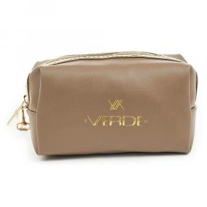 Verde Ženski neseser 0237, Cetvrtasti sa zlatnim paspulom, 18 x 7 x 10 cm, Krem