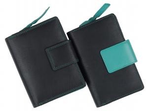 HJP Ženski novčanik 80830, Veliki, RFID zaštita, 10 x 13 x 3 cm, Sa spoljašnjom kopčom, Višebojni, Crni