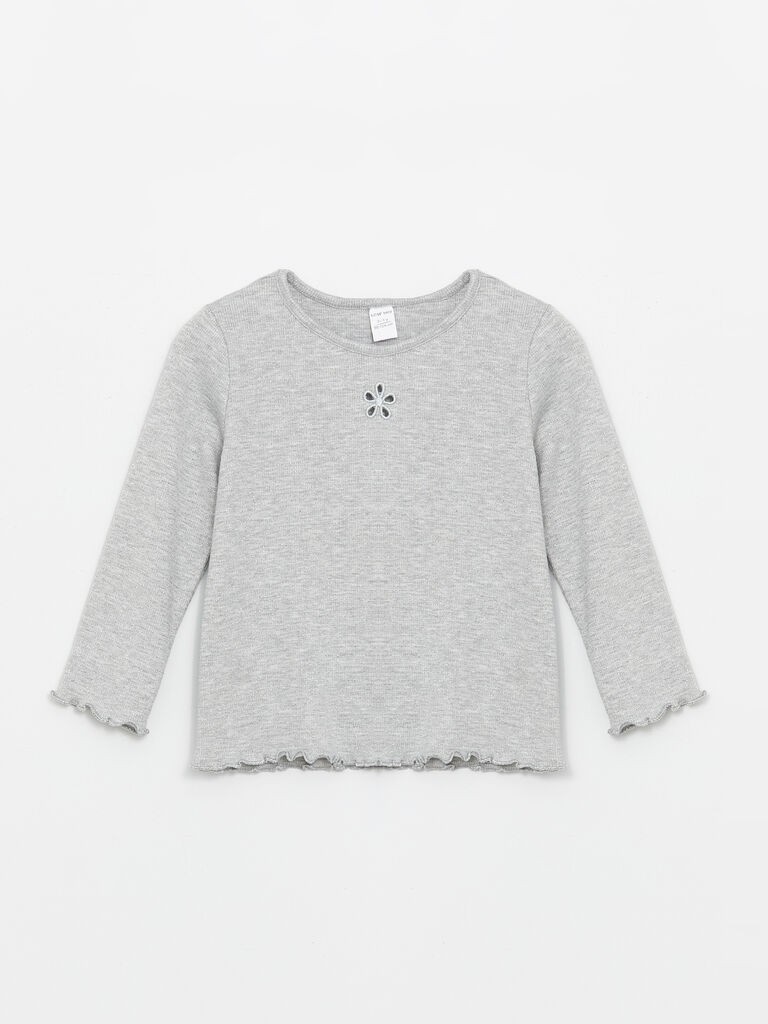 LC Waikiki Bluza za devojčice S4J885Z1-G8Z,Okrugli izrez, Siva