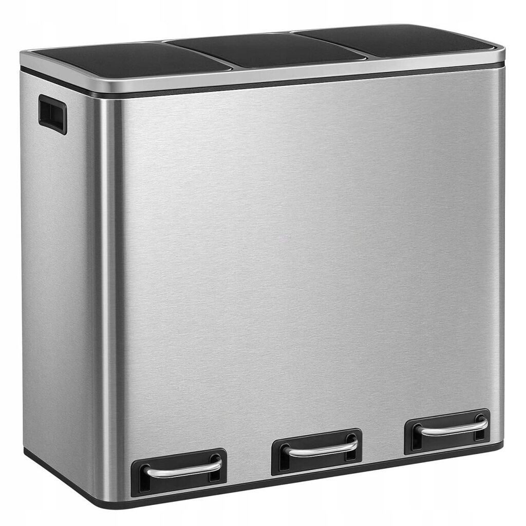 Oskar Trostruka kanta za odvajanje otpada, 54l, Srebrne boje