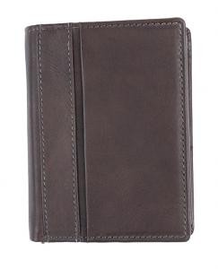 HJP Muški kožni novčanik 80485, RFID zaštita, 9.5 x 12.3 x 2.5 cm, Uzdužna bordura, Uspravni, Braon