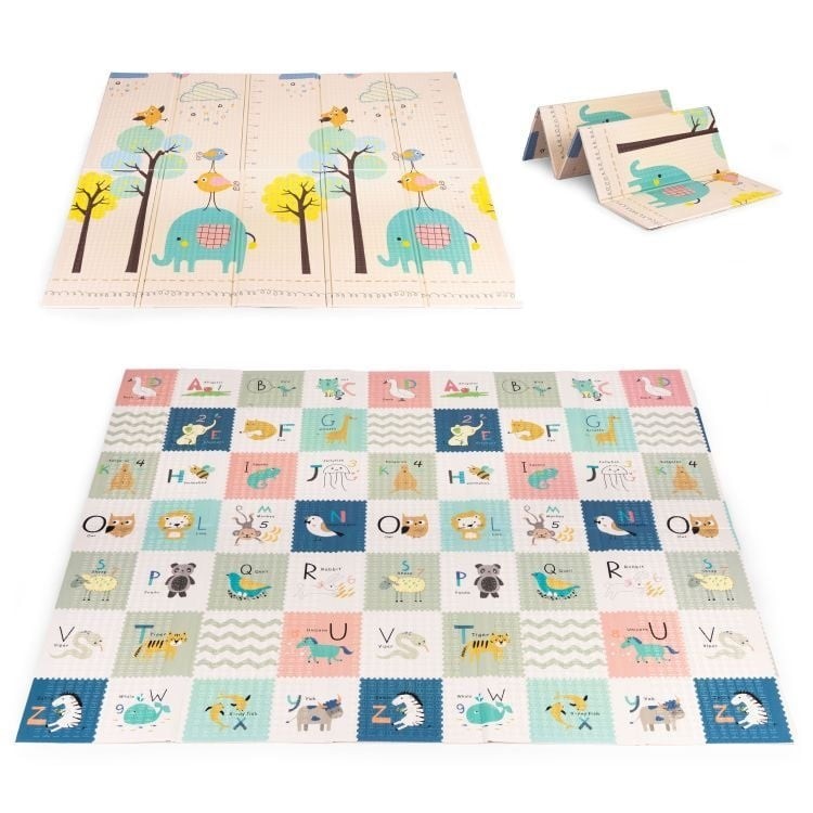 Eco Toys Edukativna podloga za igru sa dva lica, Sklopiva, 200x180cm