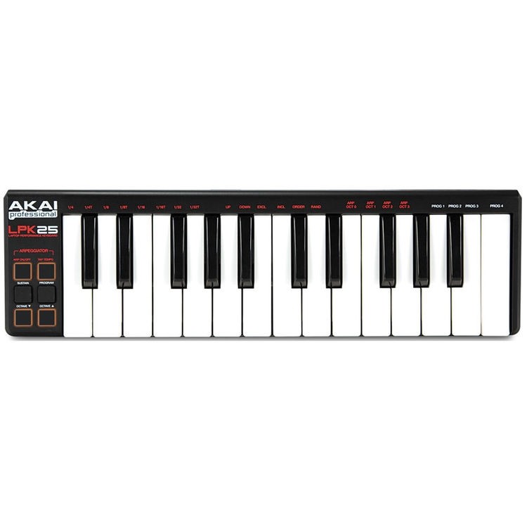 AKAI Klavijatura Midi LPK25 MK2, 33.89x9.7x3.3cm, Crna