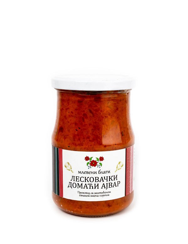 Plodovi Vlasine Leskovački domaći ajvar mleveni blagi, 550g