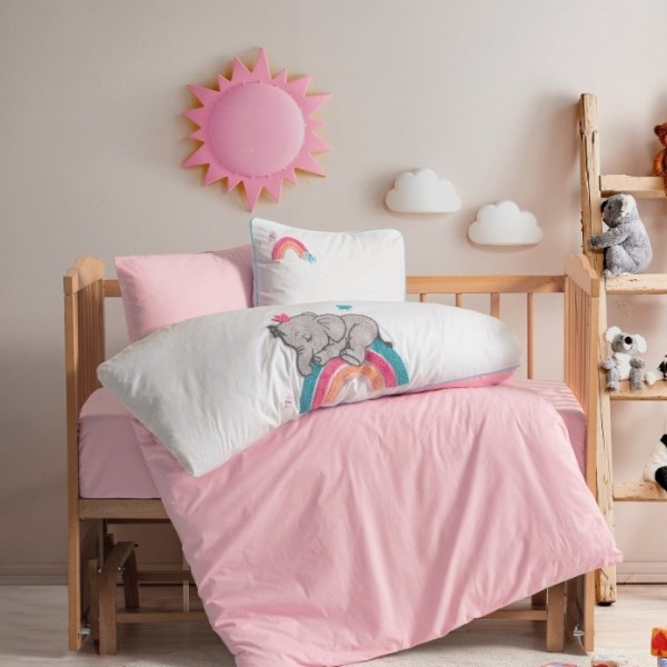 COTTON BOX Set posteljine za bebe  Slon, Roze