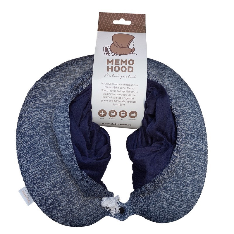 DEKORDOM Putni jastuk sa kapuljačom Memo Hood, Teget