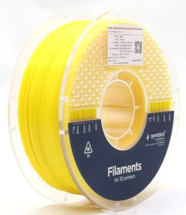 GEMBIRD Filament velike brzine za 3D štampač 3DP-ABS1.75HY-01-Y ABS, 1.75mm, 1 kg, Žuti