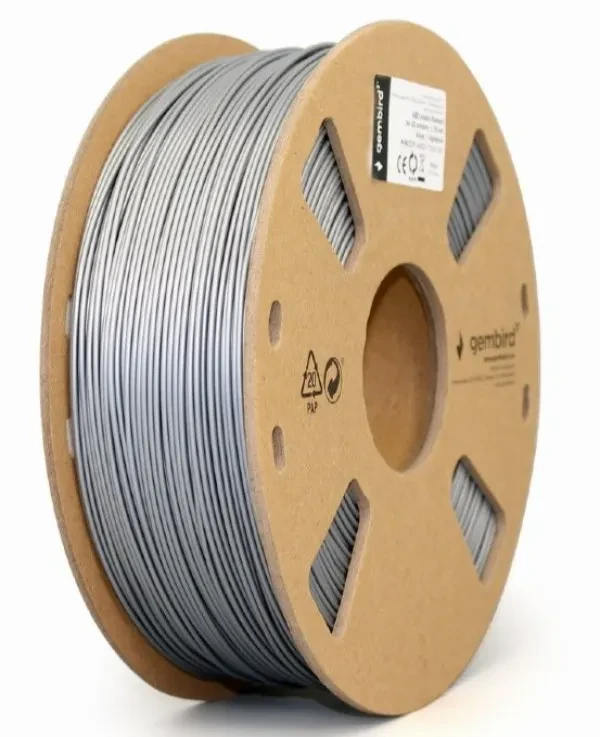 GEMBIRD Filament za 3D štampač 3DP-ABS1.75-01-S ABS, 1.75mm, 1 kg, Srebrni