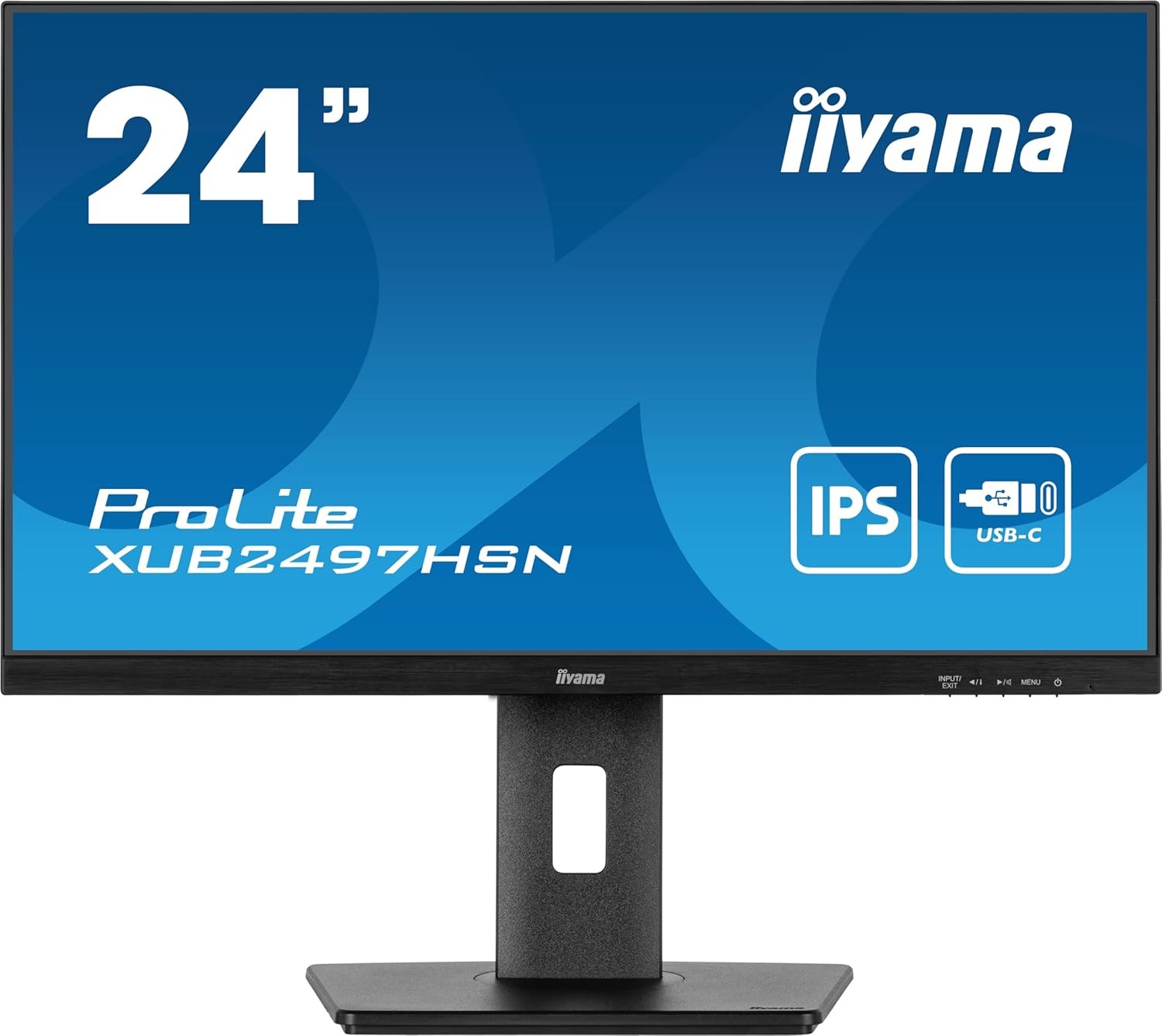 IIYAMA monitor XUB2497HSN-B1, 24", 1920 x 1080 (Full HD), IPS, 100 Hz, HDMI, DP, pivot