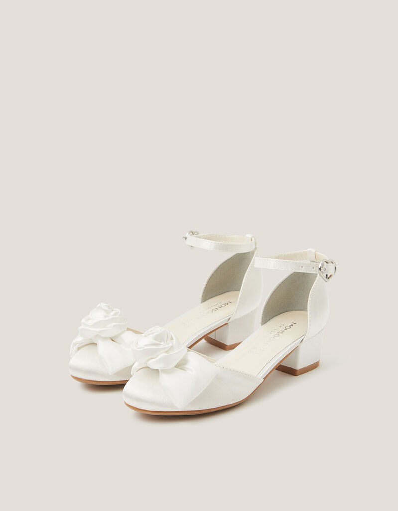 Monsoon Children Cipele za devojčice Ivory Rosette, Slonovača