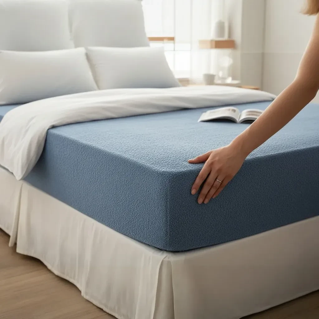 Viktorija Zimski čaršav Frotir, 180x200 cm+25 cm, Plavi