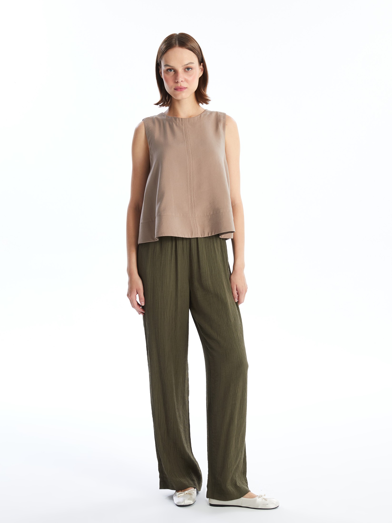 LC Waikiki Ženske pantalone S4JN90Z8-YGX, Kaki