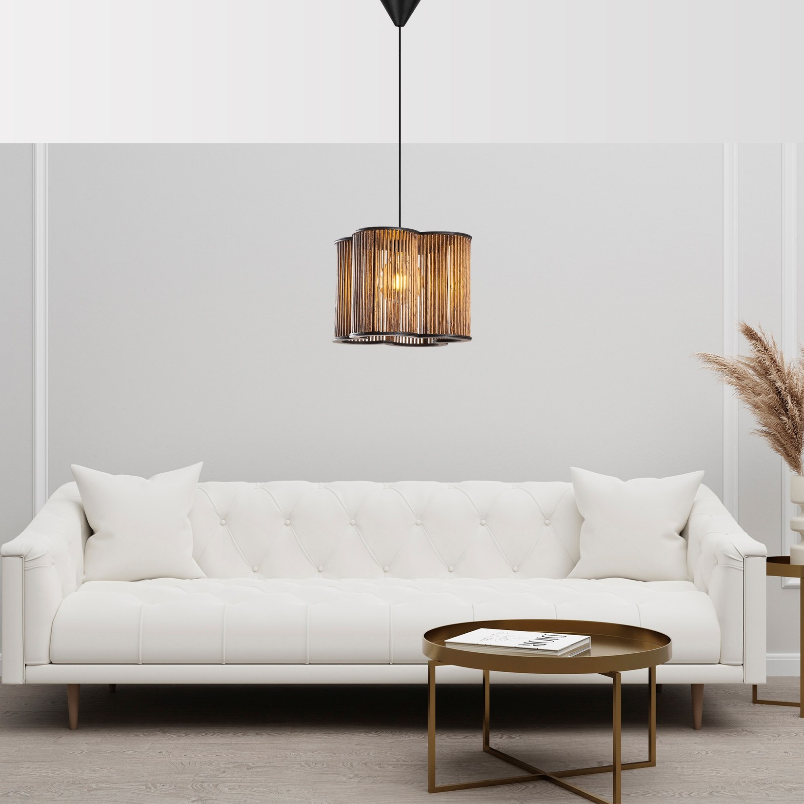 Opviq Luster Wooden Cage, 70cm, E27