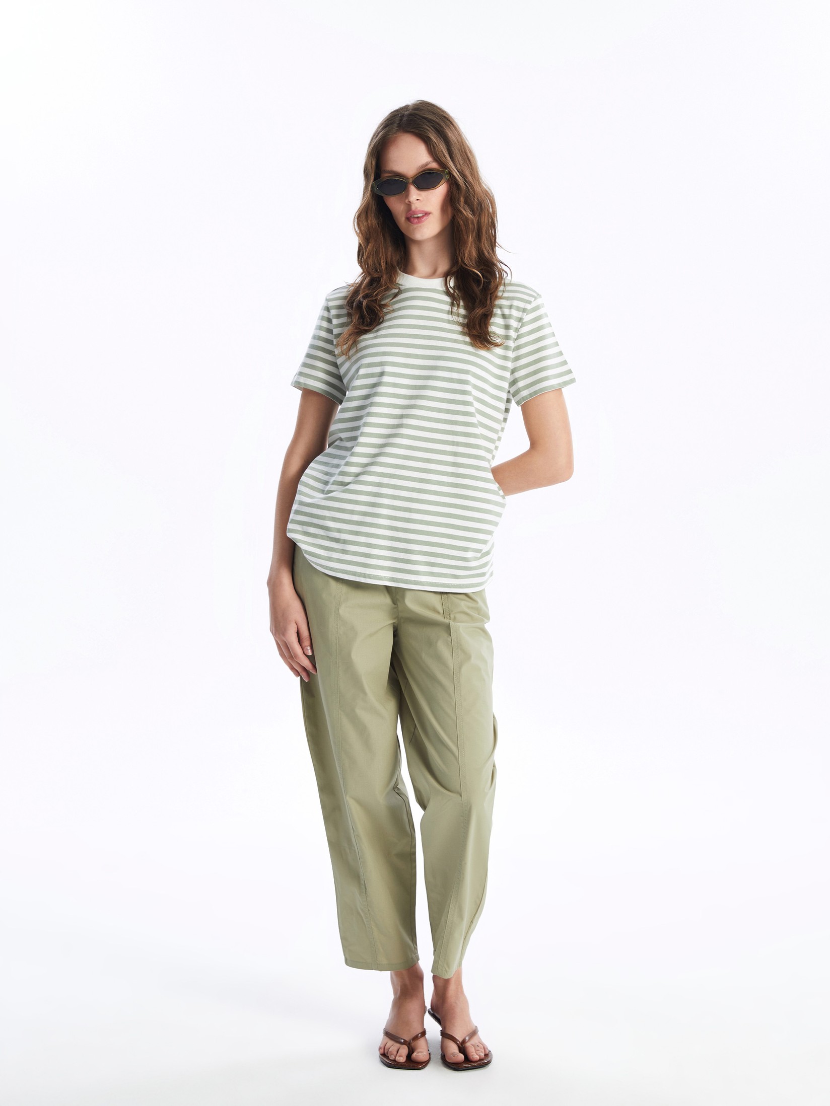 LC Waikiki Ženske pantalone S4ES23Z8-GHY, Zelene