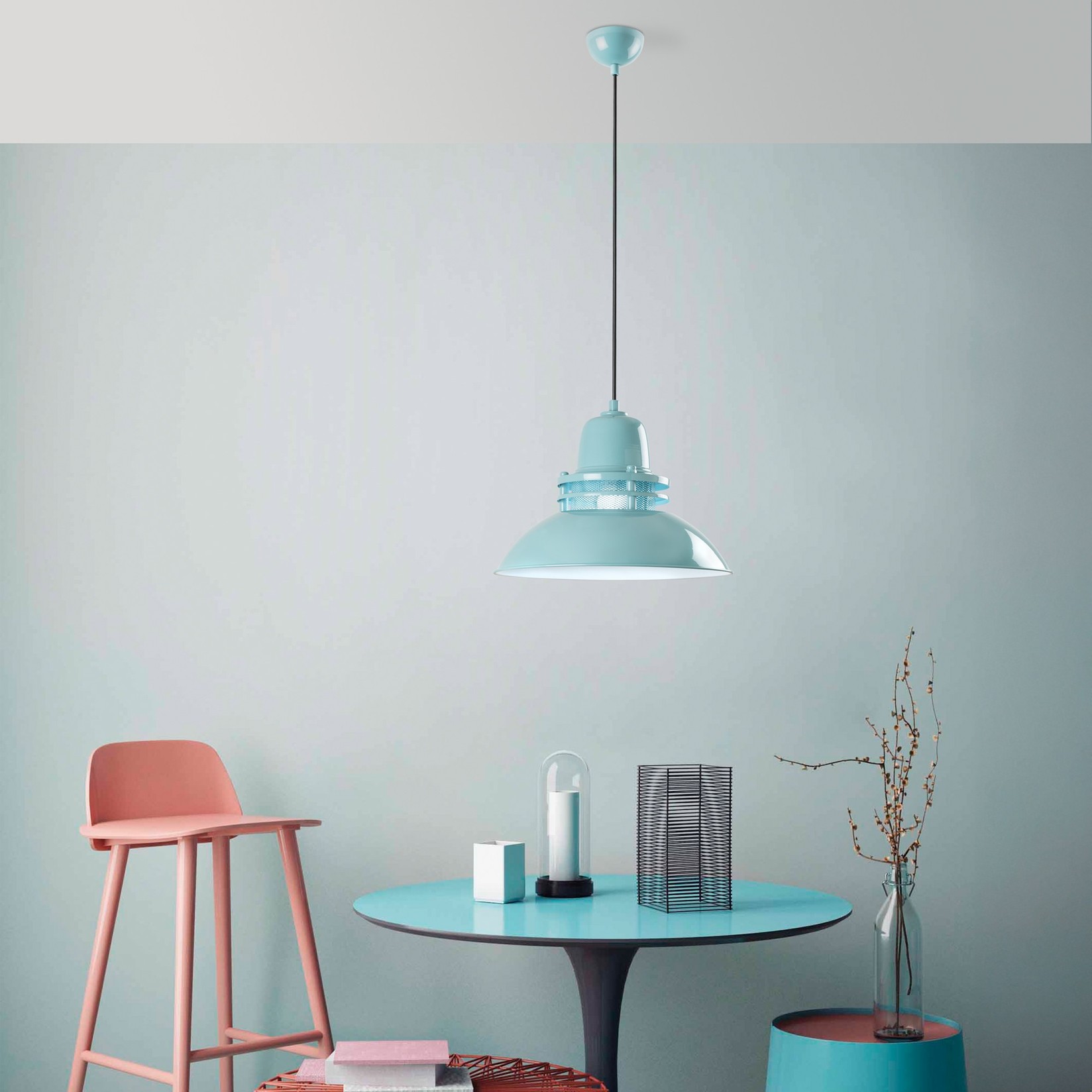 Opviq Luster Tibet, 34-123cm, O34 cm, E27, Tirkizni