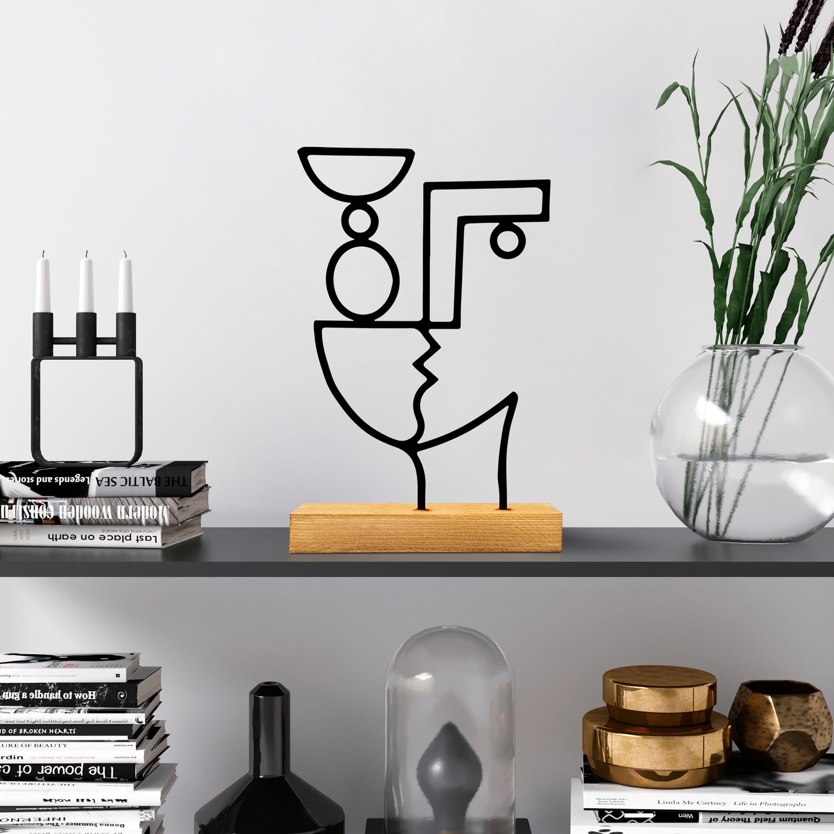 Aberto Design Dekorativna figura Cubik, 27x8x17 cm, Crna