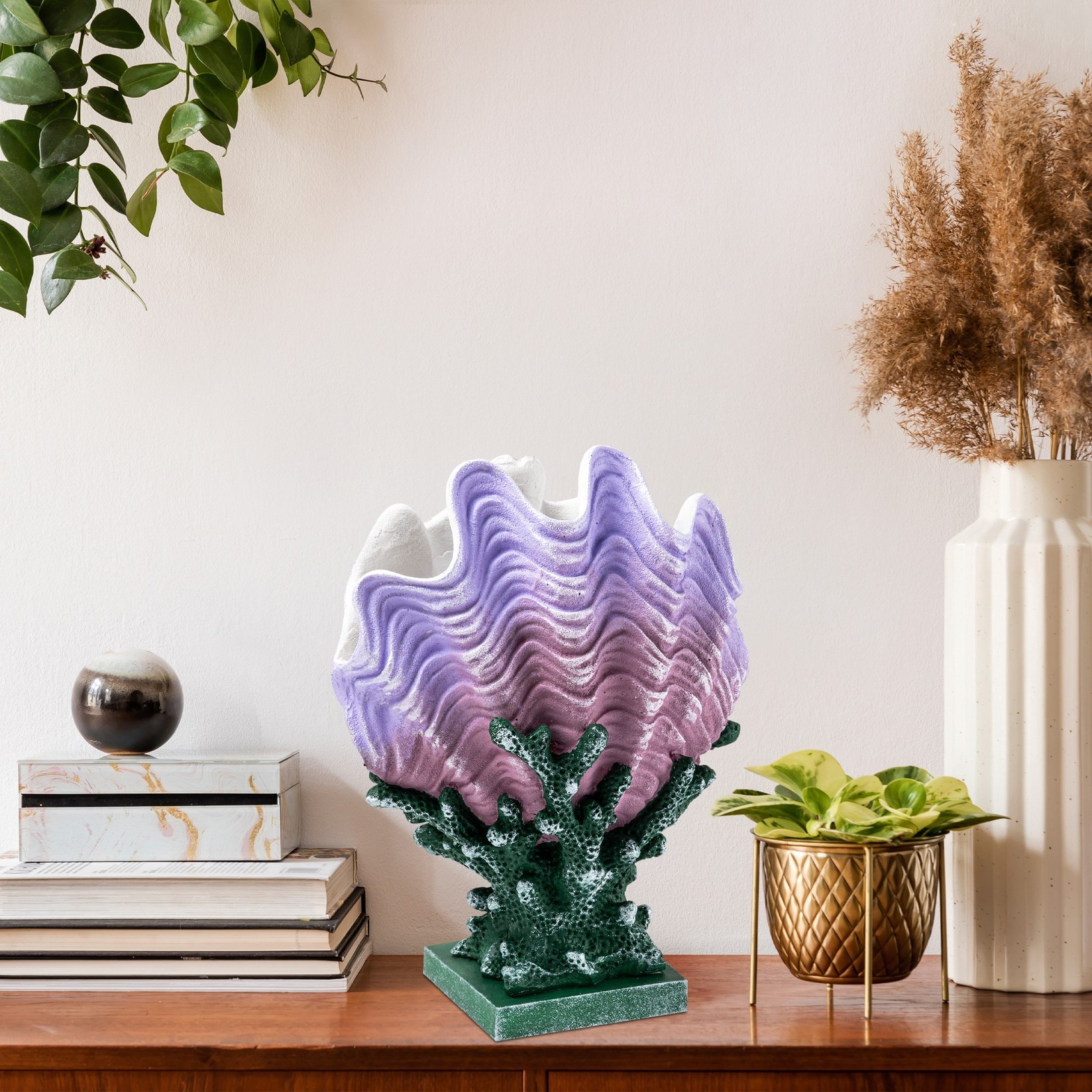 Aberto Design Dekorativna figura Yak-049, 23x29x16 cm, Ljubičasta