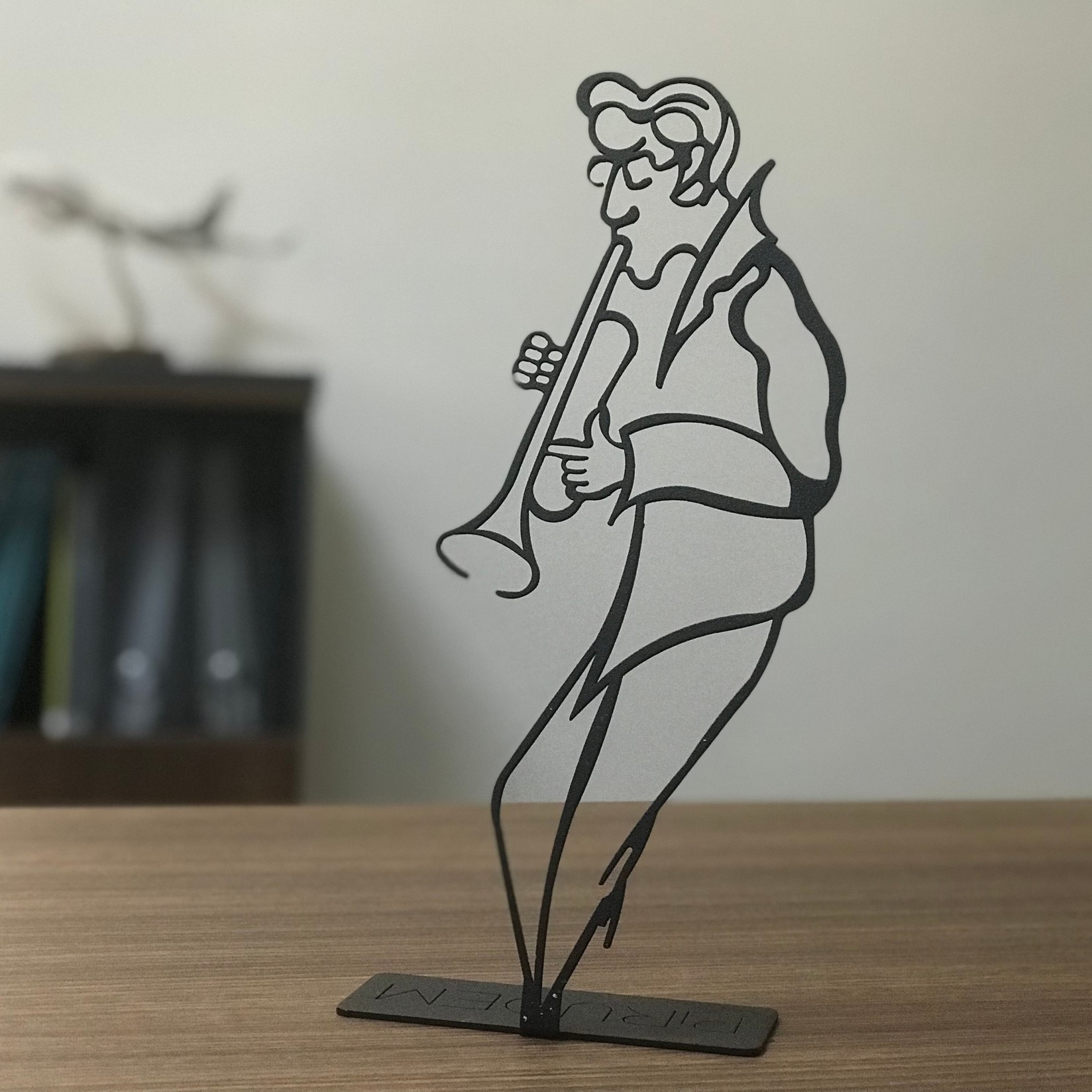 Aberto Design Dekorativna figura Musician Pod, 13x30 cm, 2 mm, Crna