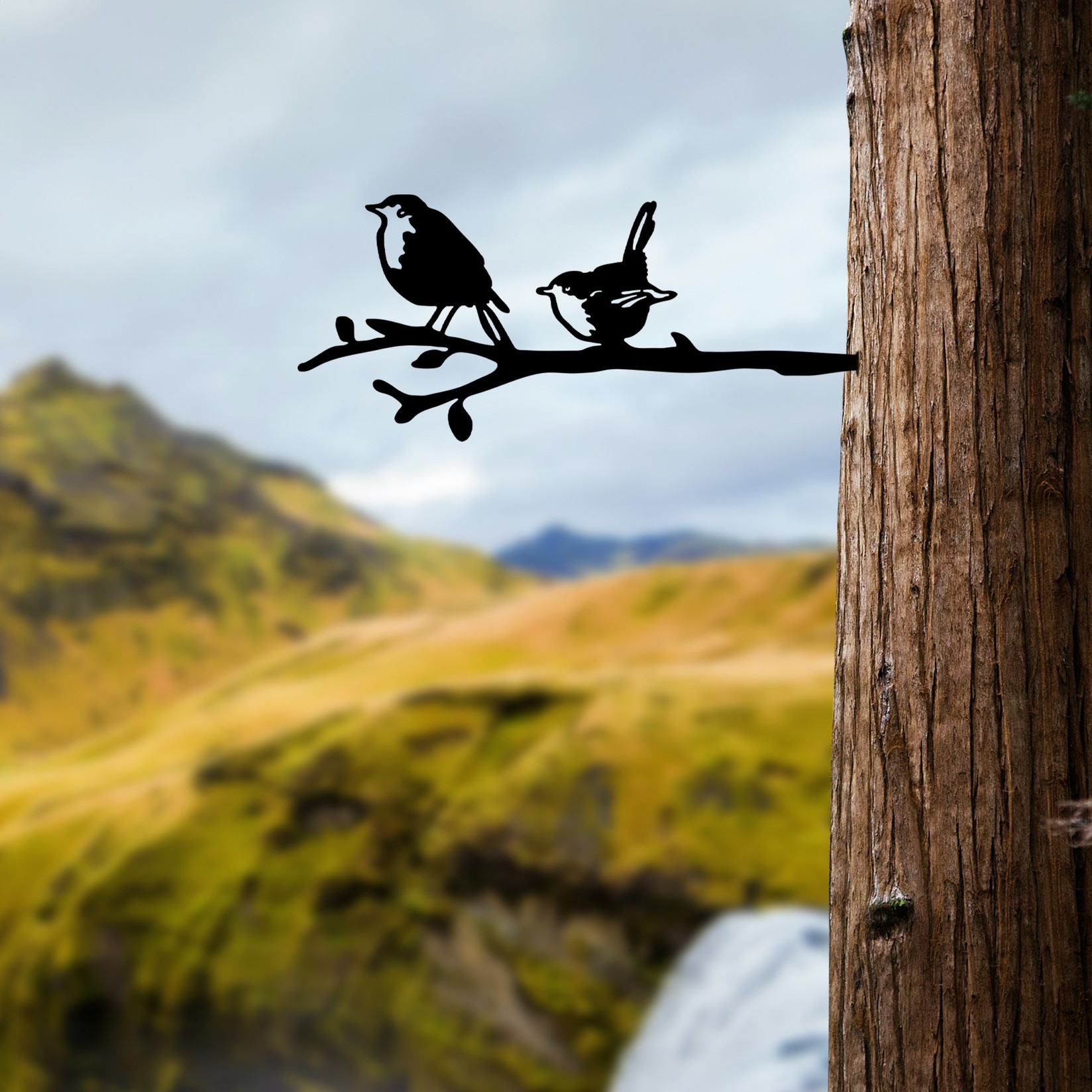 Aberto Design Dekorativna figura Bird On The Branch 03, 55x22 cm, 1.5 mm