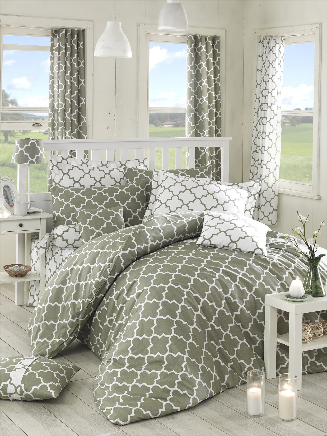 L'essentiel Maison Komplet posteljina Madalyon, 200x220 cm, Siva-Bela