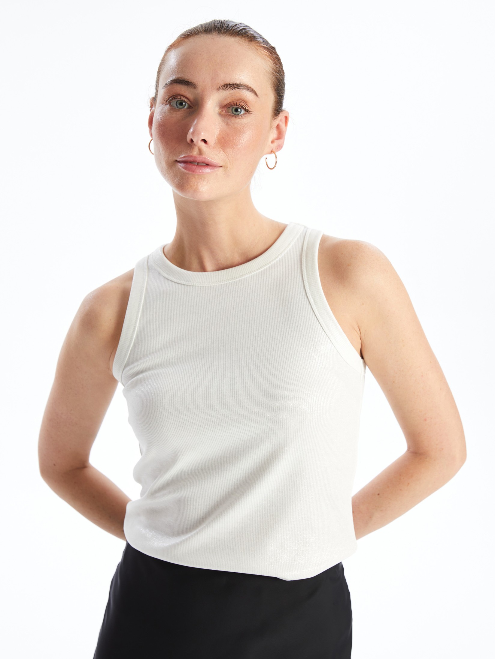 LC Waikiki Ženska majica bez rukava S4IM30Z8-KX0, Krem