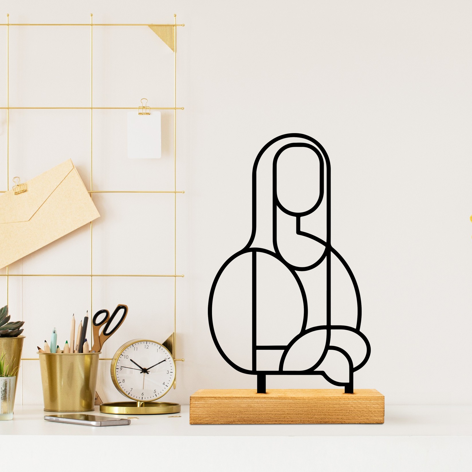 Aberto Design Dekorativna figura Mona, 26x8x17 cm, Crna