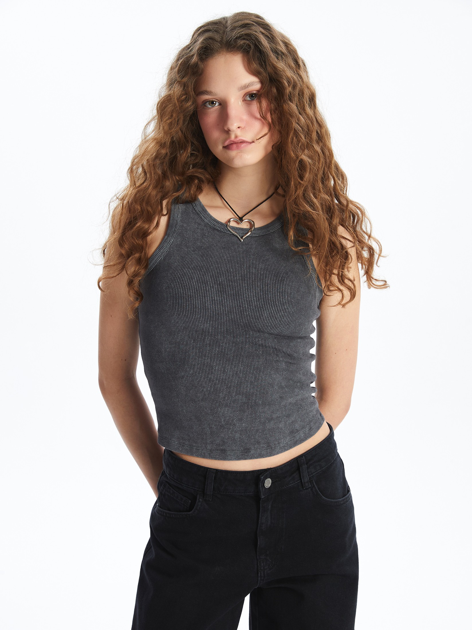 LC Waikiki Ženska majica bez rukava S4GG71Z8-VZ8, Antracit