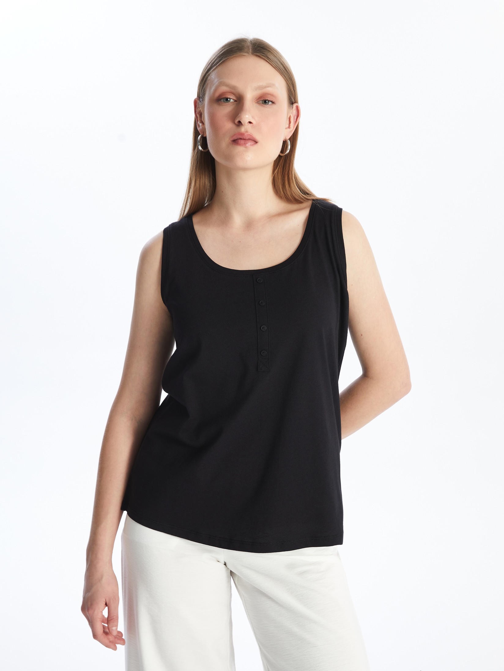 LC Waikiki Ženska majica bez rukava S4GC67Z8-CVL, Crna