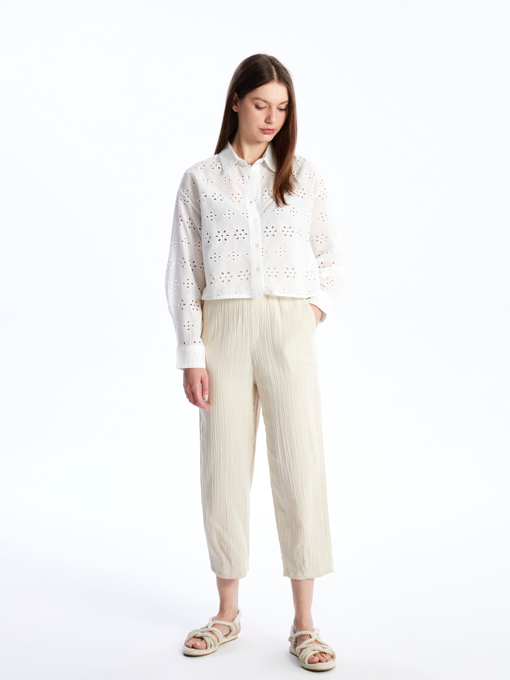 LC Waikiki Ženske pantalone S49721Z8-RQP, Bež