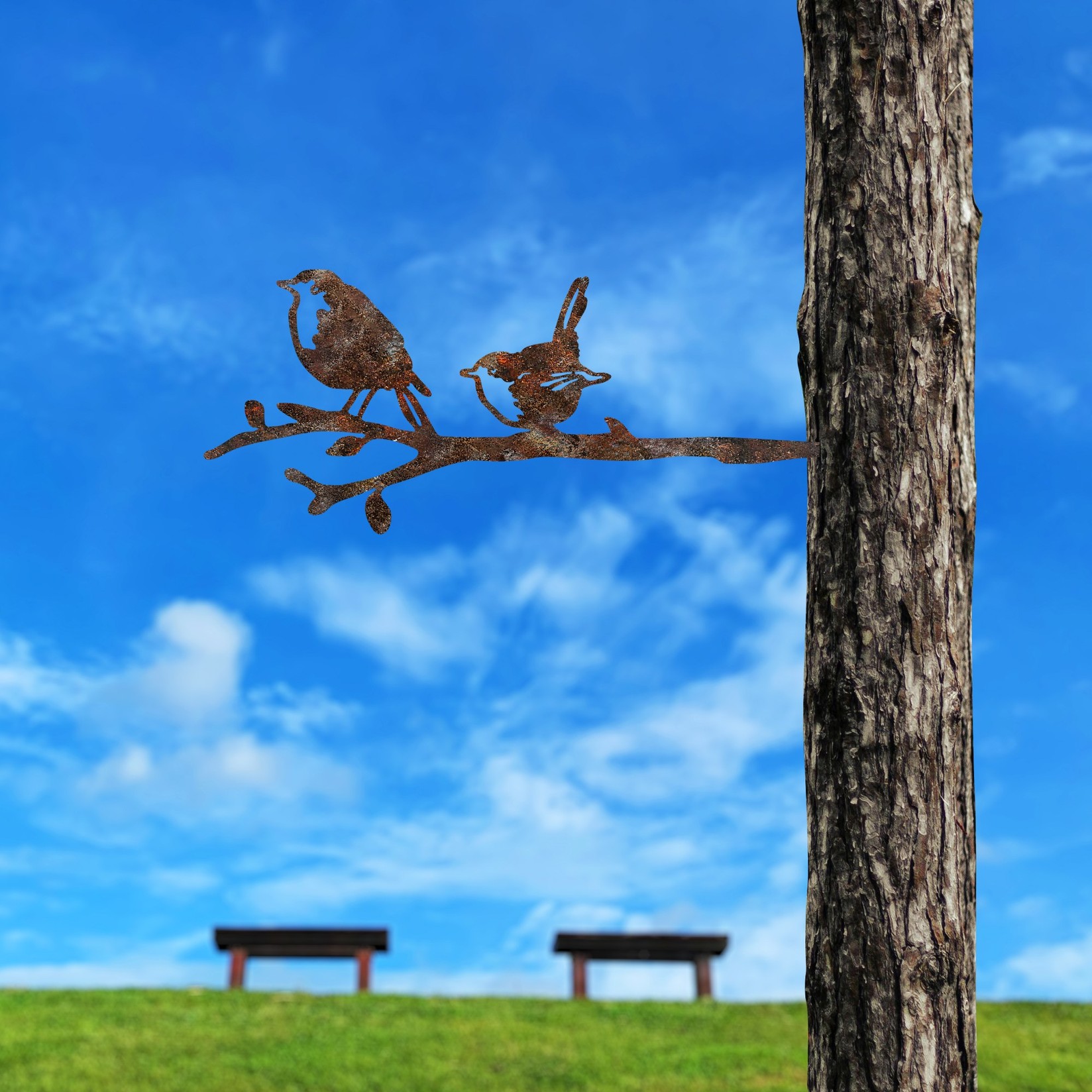 Aberto Design Dekorativna figura Bird On The Branch 03, 55x22 cm, 1.5 mm