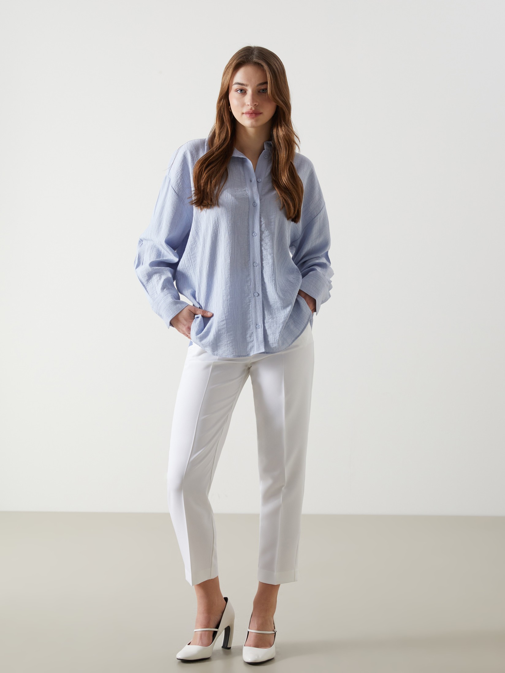 LC Waikiki Ženske pantalone S49067Z8-FDU, Krem