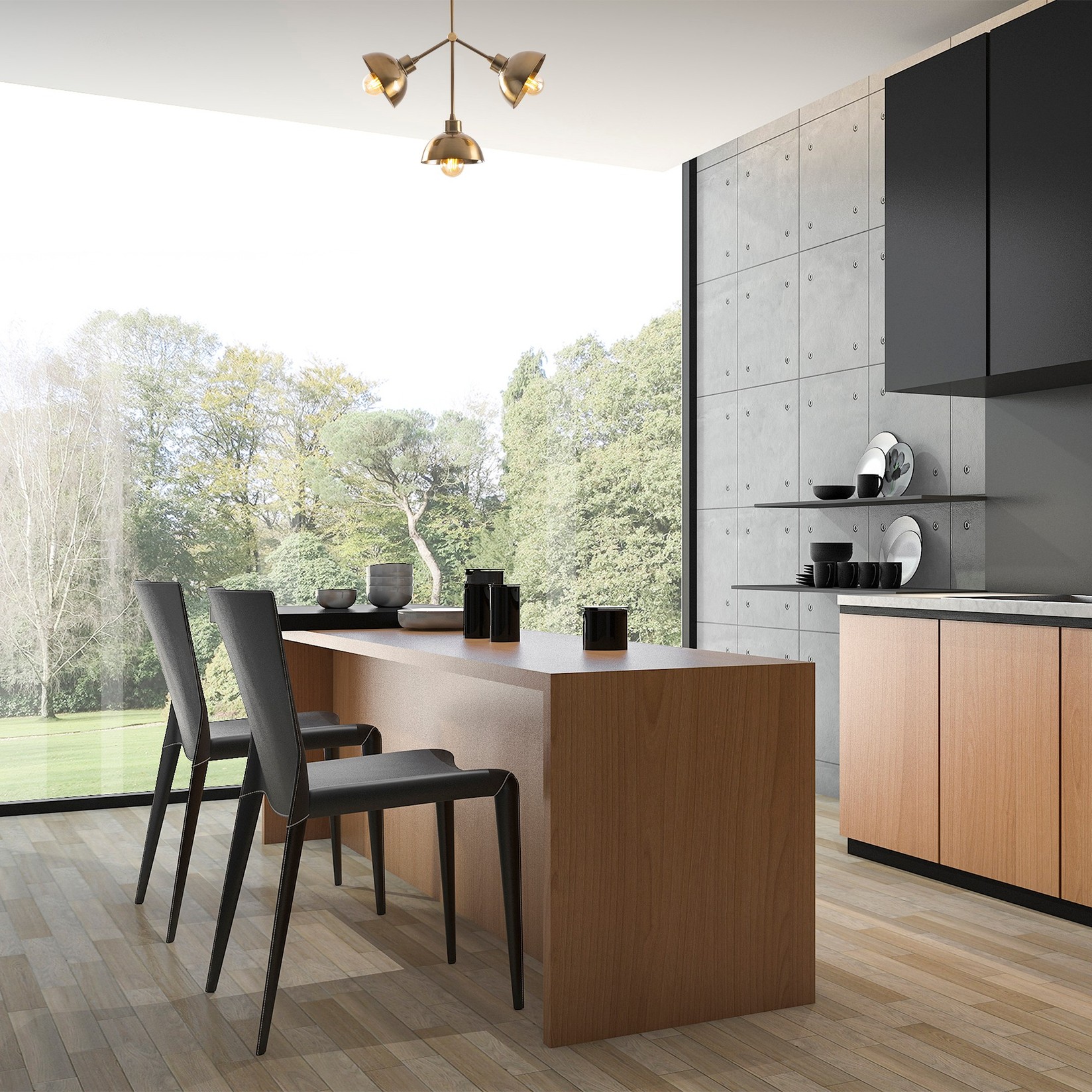 Opviq Luster Dram-1112, 47cm 46x15 cm, 3xE27, 40W, Zlatne boje