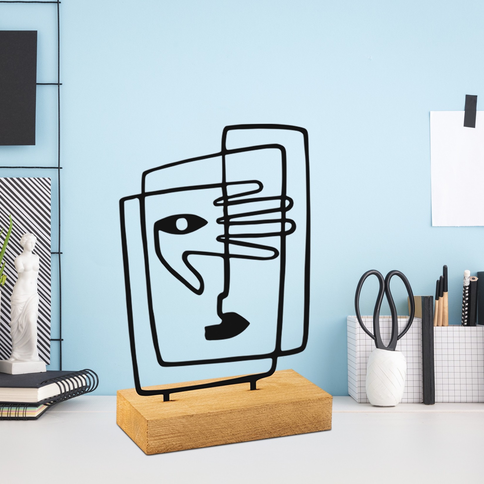 Aberto Design Dekorativna figura Hide, 27x8x17 cm, Crna