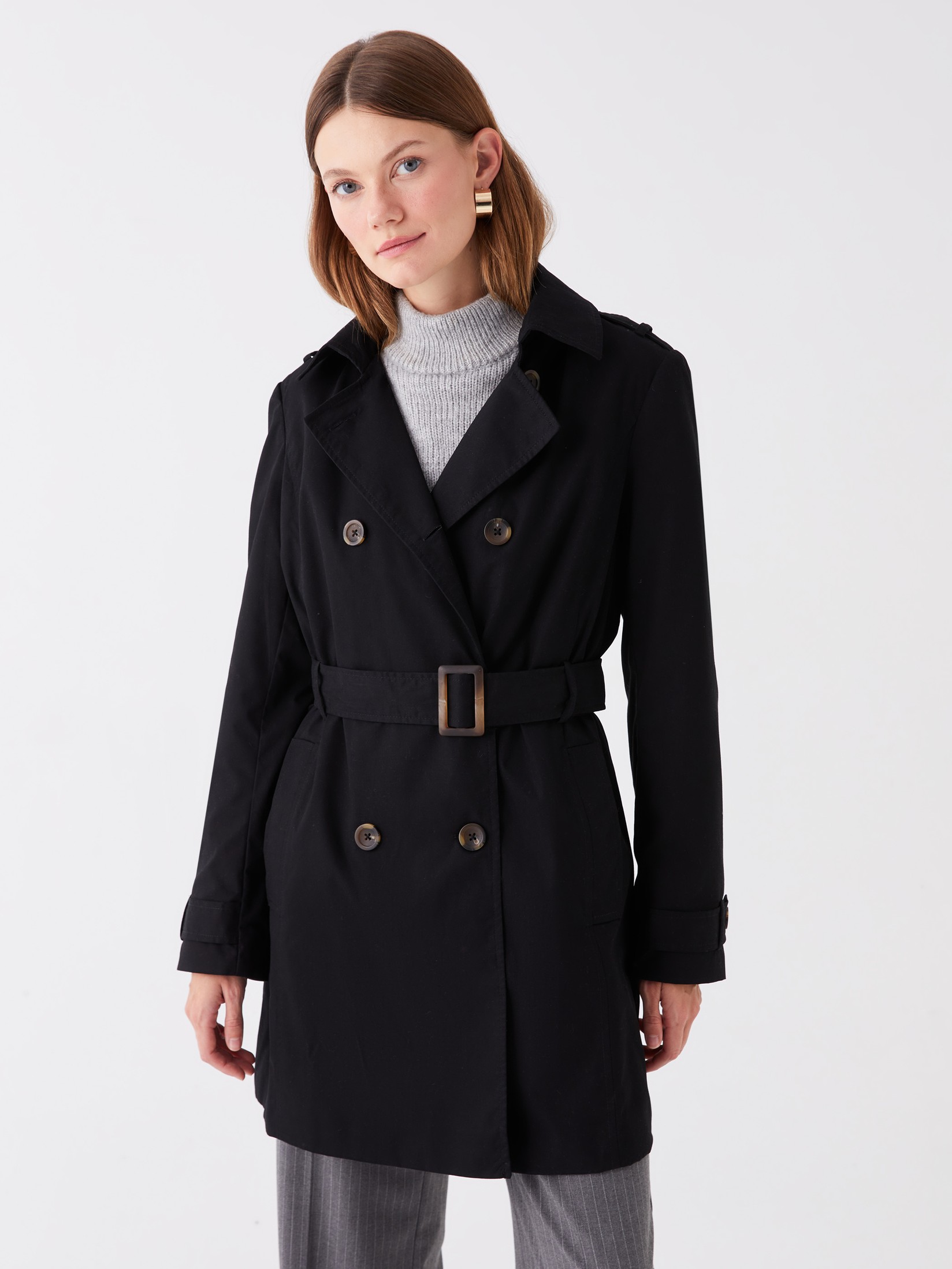 LC Waikiki Ženski mantil S41184Z8-CVL, Crni