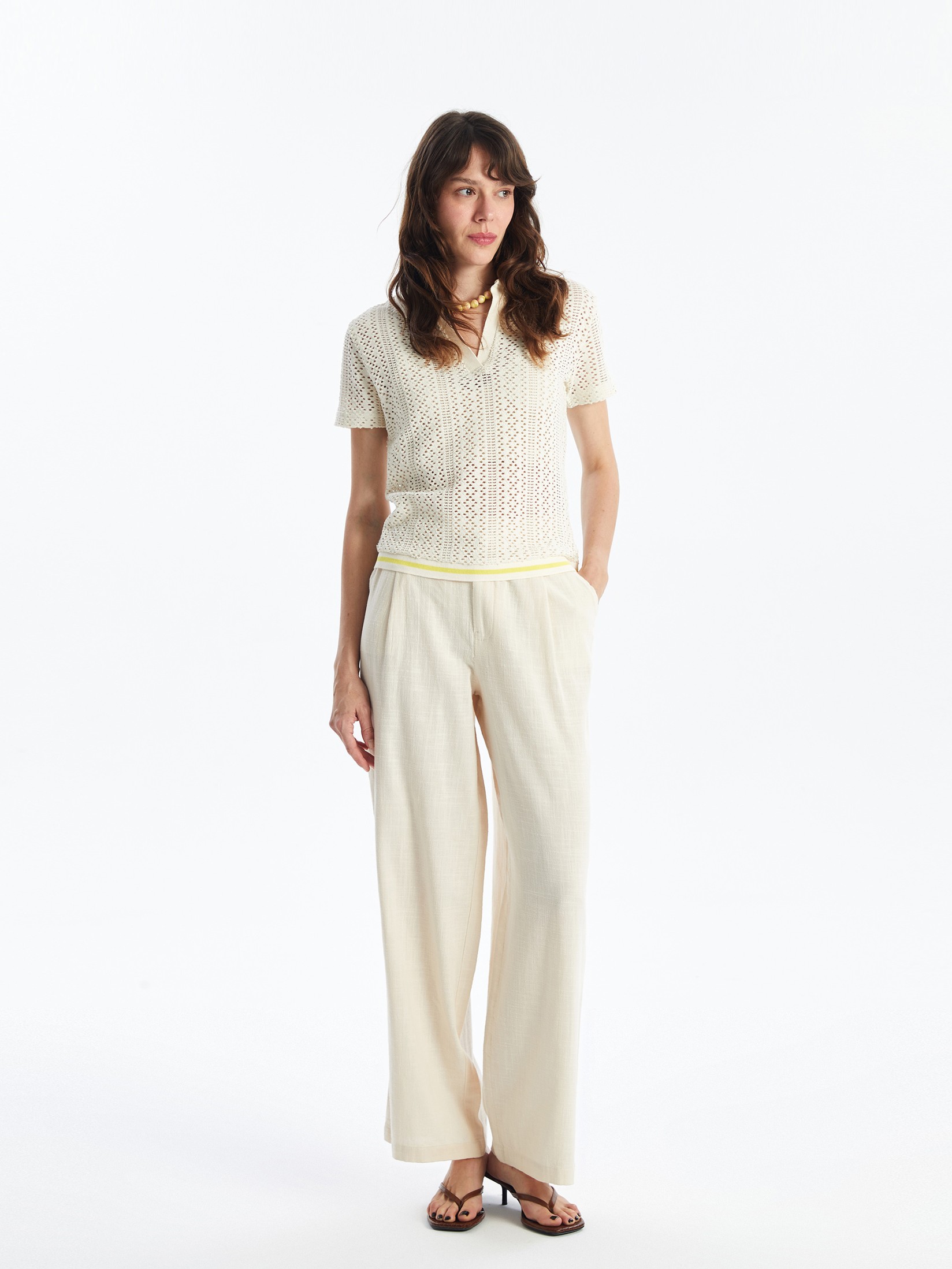 LC Waikiki Ženske pantalone S4JF21Z8-QW4, Bež