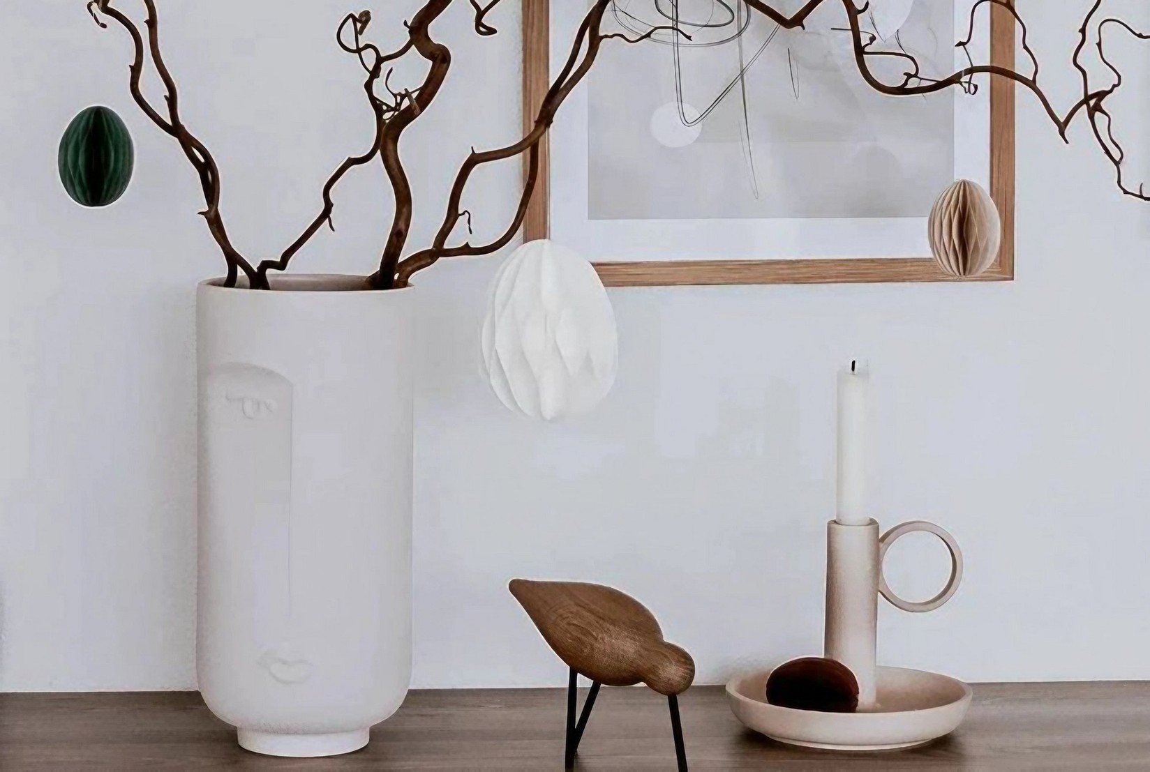 Aberto Design Vaza CY0074, 10x10x20 cm, Bela