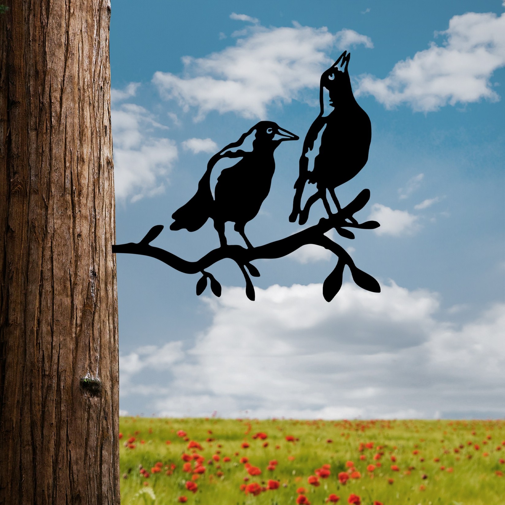 Aberto Design Dekorativna figura Bird On The Branch 09, 45x39 cm, 1.5 mm