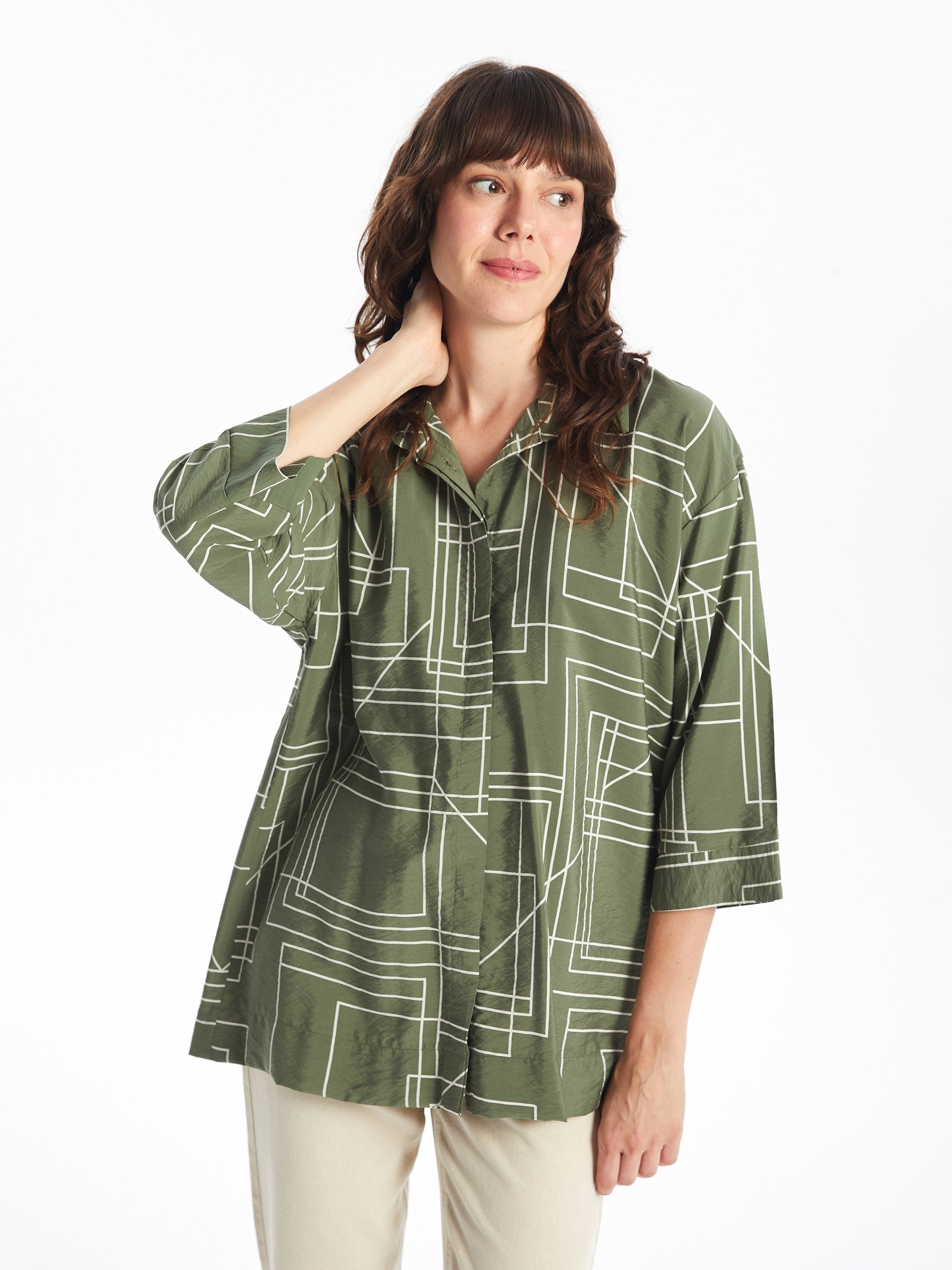 LC Waikiki Ženska košulja S4N746Z8-LRR, Zelena