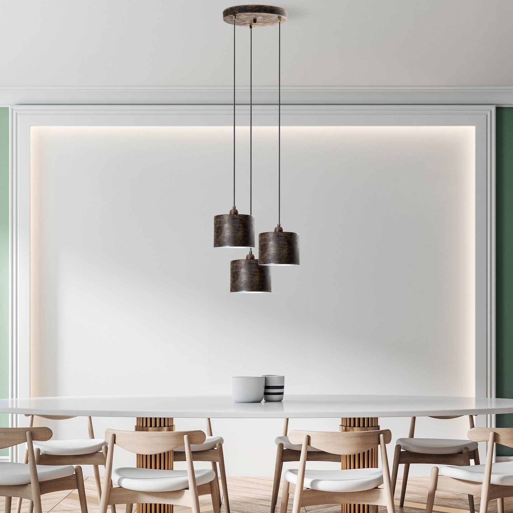 Opviq Luster DUZ-195RETRO-3, 45 cm, 3xE27, 75-110 cm