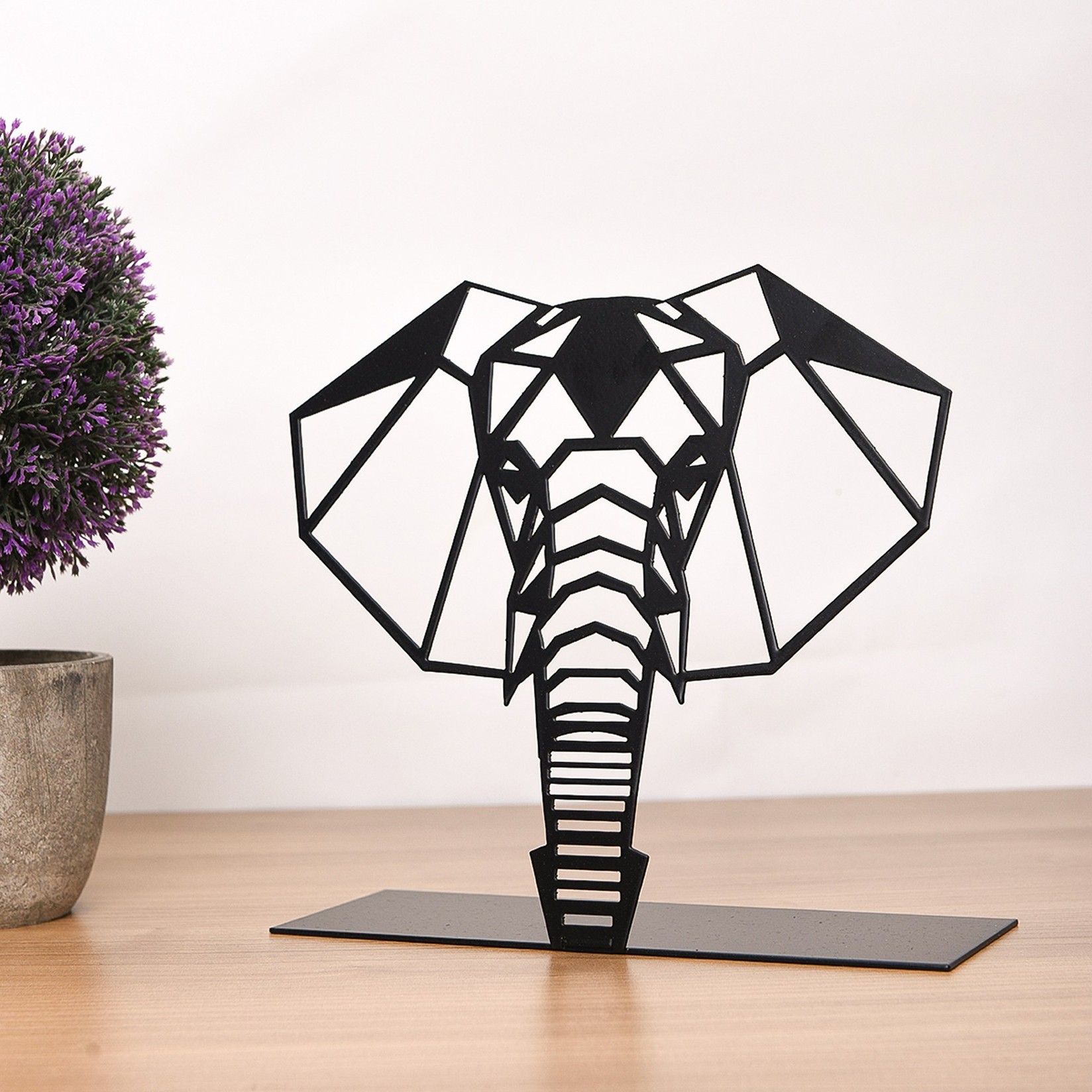 Aberto Design Dekorativna figura Elephant, 21x21 cm, 1.5 mm, Crna