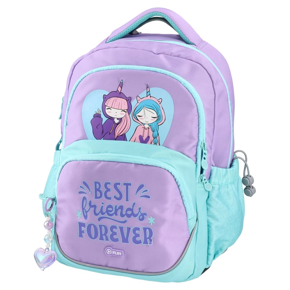 Play Ranac za devojčice Magical friendship Etron, Anatomski, 38 x 30 x 20 cm, Svetloplavo-ljubičasti