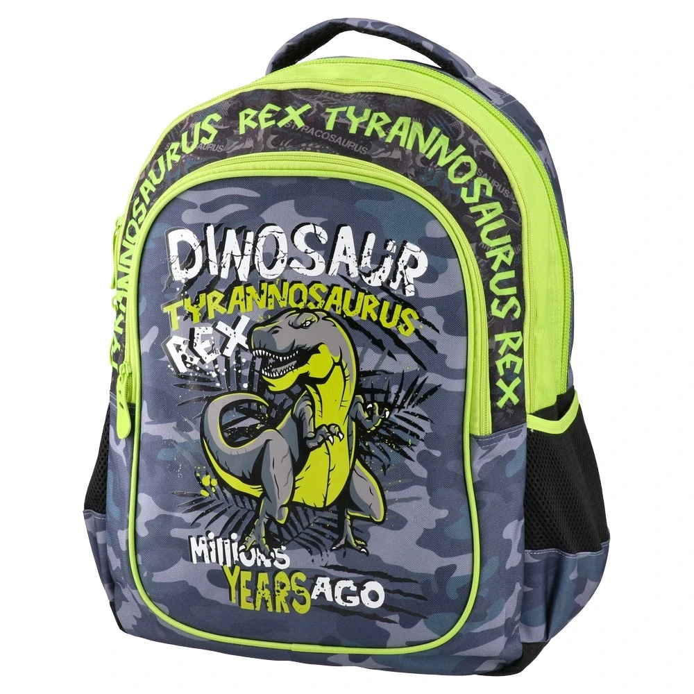 Sazio Neo Školski ranac za dečake T-Rex 1M Smash, 43x33x20cm, Maslinasti